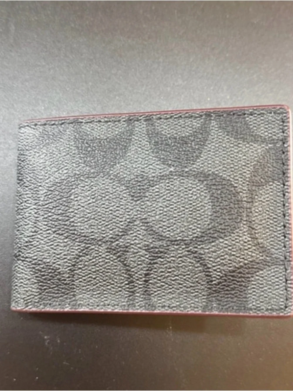 Men's coach Black Signature Pattern Card Holder Wallet